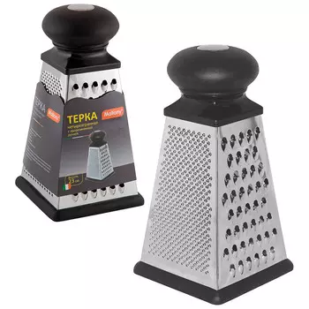 Терка Mallony GR-083-8, крупная/мелкая, пластины/стружка, сторон: 4, серебристый/черный (965014)