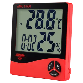 Термогигрометр AMO H608, черный/красный