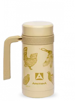 Термокружка АРКТИКА 412-500, 500мл, корпус сталь/колба сталь, ситечко, бежевый (412-500/BEI)