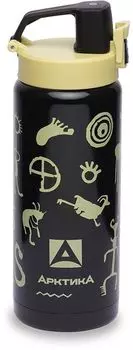 Термокружка АРКТИКА 702-500, 500 мл, корпус сталь/колба сталь, черный/рисунок (702-500W/BLA)
