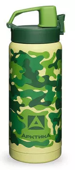 Термокружка АРКТИКА 702-500, 500мл, корпус сталь/колба сталь, зеленый/рисунок (702-500/GRE)