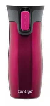 Термокружка Contigo West Loop, 470мл, корпус сталь/колба сталь, малиновый (2095831)