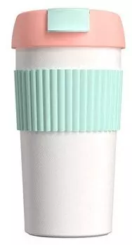 Термокружка Kiss Kiss Fish Rainbow S-U45C-209, 490мл, корпус пластик и силикон/колба сталь, розовый (S-U45C-209)