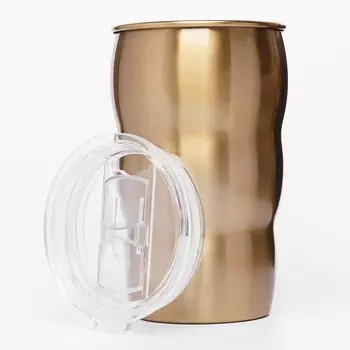 Термокружка с гербом, 600 мл, золотой (110466)