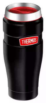 Термокружка THERMOS SK1005 RCMB, 470мл, корпус сталь/колба сталь, черный/красный (374905)