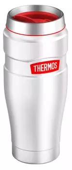 Термокружка THERMOS SK1005 RCMW, 470мл, корпус сталь/колба сталь, белый/красный (375766)