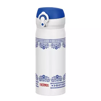 Термокружка THERMOS Thermos JNL-402, 400мл, корпус сталь/колба сталь, белый/синий (319562)
