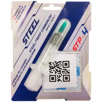 Термопаста STEEL Frost Carborund Game-X Series, 11.4 Вт/м·К, шприц, шпатель-скребок, 2 обезжиривающие салфетки, 3 г, серый (STP-4)