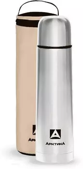 Термос АРКТИКА 101-750A , 750мл, корпус нержавеющая сталь/колба сталь, чехол, серебристый (101-750A/SIL)