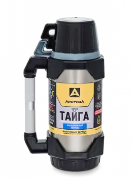 Термос АРКТИКА 110-1800, 1.8л, корпус сталь/колба сталь, черный/серебристый (110-1800)