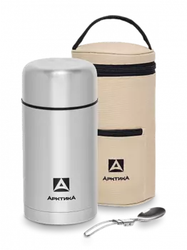 Термос для еды АРКТИКА 301-1000A, 1л, корпус сталь/колба сталь, серебристый (301-1000A/SIL)