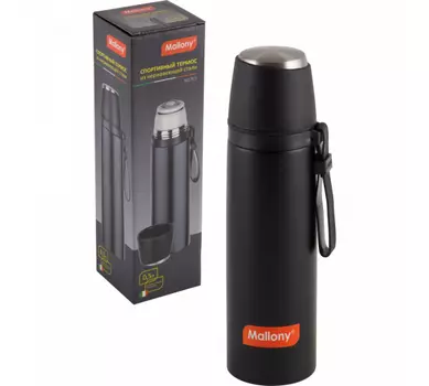 Термос Mallony Nero, 500 мл, корпус нержавеющая сталь/колба нержавеющая сталь, черный (005242)