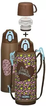 Термос THERMOS FFR-1004-WF, 1л, корпус сталь/колба сталь, чехол, коричневый (699018)