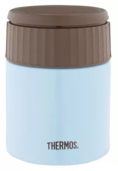 Термос THERMOS JBQ-400-AQ, 400 мл, корпус сталь/колба сталь, голубой/коричневый (924698)