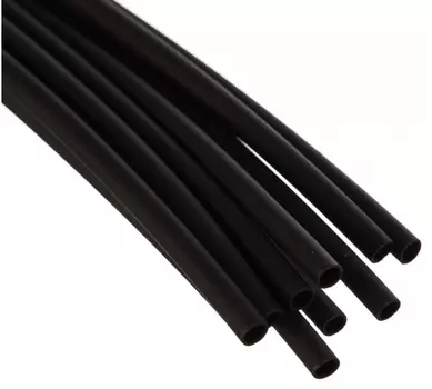 Термоусаживаемая трубка ТУТ КВТ, 3 мм/1 мм, 3:1, 10 шт. x 1 м, черный, с клеевым слоем (75904)