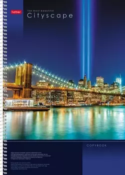 Тетрадь клетка A4 100 листов, спираль, без полей - Города, Hatber CITYSCAPE (4606782170090)