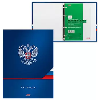 Тетрадь клетка A4 160 листов, кольца, обложка картон - Россия, Hatber (T222294)