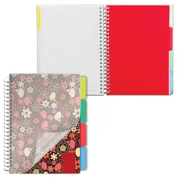 Тетрадь клетка A5 150 листов, гребень, без полей, обложка пластик - Foxy Lady, 4 вида в ассортименте, BRAUBERG (401794)