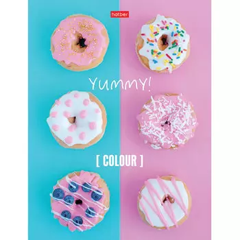 Тетрадь клетка A5 160 листов, кольца, обложка картон - Yummy, Hatber (160ТК5В1_19036)