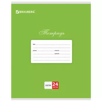 Тетрадь клетка A5 24 листов, скрепка, обложка обл картон - ассорти, БиДжи Классика (3554)