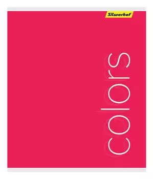 Тетрадь клетка A5 48 листов, скрепка, обложка картон - Моноколор, 4 вида в ассортименте, Silwerhof (1535823)