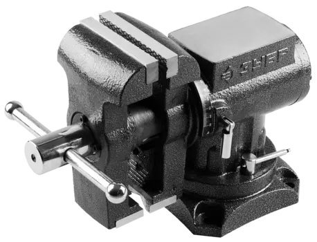 Тиски ЗУБР ЭКСПЕРТ, слесарные, 125мм, функция поворота, наковальня (32712-125)