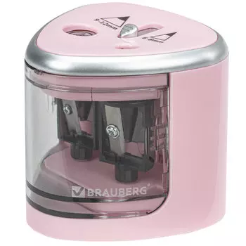 Точилка для карандашей электрическая BRAUBERG DUAL , контейнер для стружки, 2 отверстия (270579)