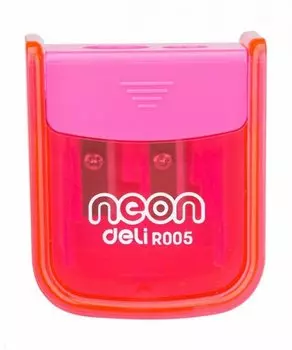 Точилка для карандашей Deli ER00500 Neon, контейнер для стружки, 2 отверстия (1112413)