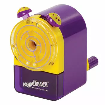 Точилка для карандашей механическая ЮНЛАНДИЯ Лабиринт, контейнер для стружки, 1 отверстие (228478)