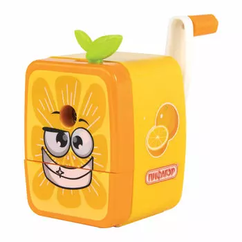 Точилка для карандашей механическая ПИФАГОР Апельсин, контейнер для стружки, 1 отверстие (270426)