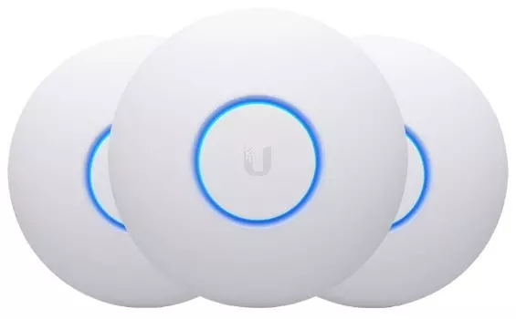 Точка доступа Ubiquiti UniFi nanoHD 3-pack, LAN: 1x1 Гбит/с, 802.11a/b/g/n/ac, 2.4 / 5 ГГц, до 1.73 Гбит/с, внутренних антенн: 2x3dBi, PoE, комплект 3шт. (UAP-nanoHD-3)