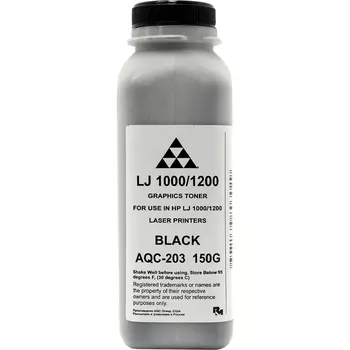 Тонер AQC AQC-203, бутыль 150 г, черный, совместимый для LJ 1000 / 1200