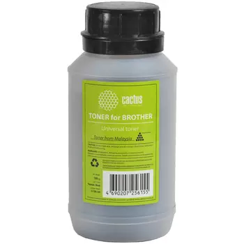 Тонер Cactus CS-TBR-100, бутыль 100 г, черный, совместимый для Brother Brother Universal