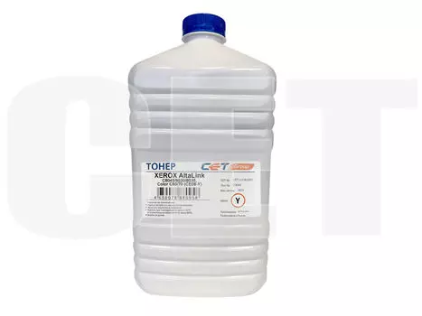 Тонер CET CE08-Y, бутыль 630 г, желтый, совместимый для Xerox WorkCentre 7975, WorkCentre 7970, WorkCentre 7965, WorkCentre 7855, WorkCentre 7840, WorkCentre 7835, WorkCentre 7830, WorkCentre 7755, WorkCentre 7675, WorkCentre 7665, WorkCentre 7655, WorkCentre 7556, WorkCentre 7545, WorkCentre 7535, WorkCentre 7530, WorkCentre 7525, Versalink C8000W, Versalink C8000, IVC5575, IVC5570, IVC4470, IVC3375, IVC3373, IVC3371, IVC3370, IVC2277, IVC2270, DocuColor 252, DocuColor 250, DocuColor 242, DocuColor 240, Color C75, Color C70, Color C60, Color 570, Color 560, Color 550, AltaLink C8070, AltaLink C8055, AltaLink C8045, AltaLink C8035, AltaLink C8030, универсальный (CET111042630)