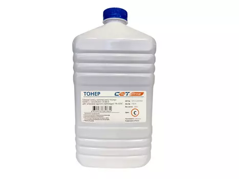 Тонер CET CE28-C/CE28-D, бутыль 550 г, голубой, совместимый для Konica Minolta Bizhub C258/ Bizhub C308/ Bizhub C368, в комплекте: девелопер (CET111053550)
