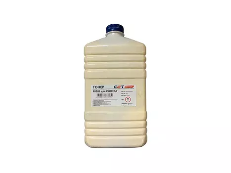 Тонер CET PK206, бутыль 500 г, желтый, совместимый для Kyocera ECOSYS M6035cidn, ECOSYS M6535cidn, ECOSYS P6035cdn, ECOSYS P7040cdn, ECOSYS M6030cdn, ECOSYS M6530cdn, ECOSYS P6130cdn (OSP0206Y-500)
