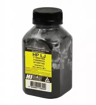 Тонер Hi-Black Тип 4.2, бутыль 60 г, черный, совместимый для Canon СB435A/436A, CE278A/285A, CF283A, 712/713/725/726/728 LJ P1005/1006/1007/1008/1505, M1120, Pro P1102/1102w/1566/1606dn, Pro M1530/1536/1132/1214nfh/1217nfw, i-Sensys LBP-3010, MF3010 (2010408501)