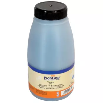 Тонер ProfiLine PL-100-TNR-TK-540/580/590, бутыль 100 г, голубой, совместимый для Kyocera Mita FS-C5100/5250 (PL-100-TNR-TK-540/580/590)