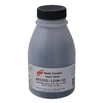 Тонер Static Control HP2055-120B-OS, бутыль 120 г, черный, совместимый для LJ P2035/2055