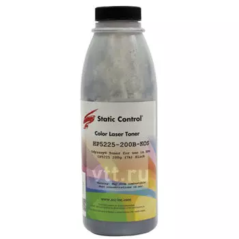 Тонер Static Control HP5225-200B-KOS, флакон 200г, черный, совместимый, для CE740A