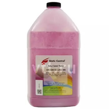 Тонер Static Control OKIUNIV-1KG-M, бутыль 1 кг, пурпурный, совместимый для Oki OKI C3300N / 5500 / 9600 / 9650 / 9800