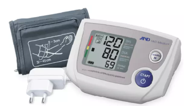 Тонометр AND UA-777L, автоматический, на плечо, ЖК-экран, большая манжета, адаптер питания в комплекте (I01053)