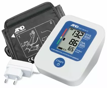 Тонометр AND UA-888AC, автоматический, на плечо, ЖК-экран, средняя манжета, адаптер питания в комплекте (I01003)