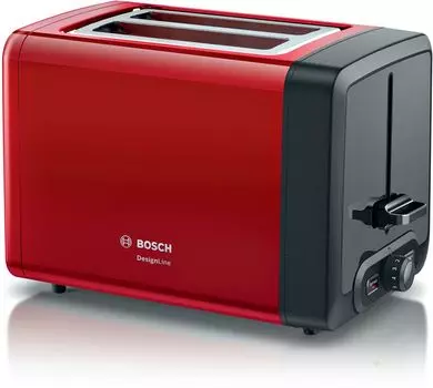 Тостер Bosch TAT4P424 970 Вт, размораживание, красный/черный (TAT4P424)