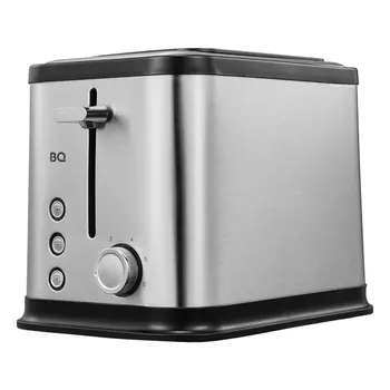 Тостер BQ T1005 900 Вт, подогрев, размораживание, черный/серебристый