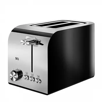 Тостер BQ T2000 850 Вт, подогрев, размораживание, черный/серебристый