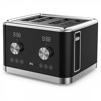 Тостер BQ T4000 1.6 кВт, подогрев, размораживание, черный/серебристый
