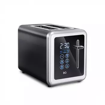 Тостер BQ T4002 850 Вт, подогрев, размораживание, черный/серебристый