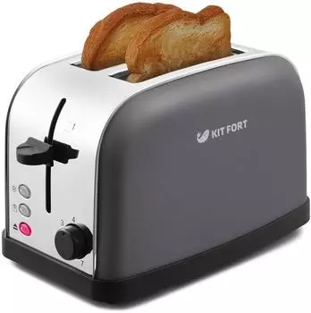 Тостер Kitfort КТ-2014-6 850 Вт, подогрев, размораживание, серебристый/черный