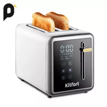 Тостер Kitfort КТ-6079 850 Вт, подогрев, размораживание, серебристый/черный (КТ-6079)